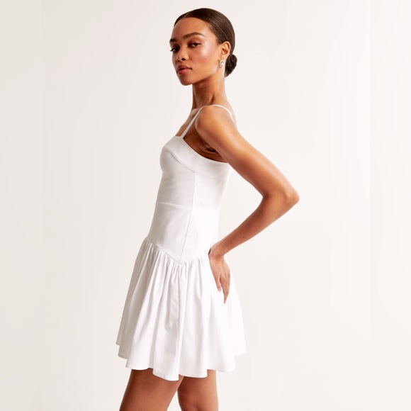 Abercrombie & Fitch white drop waist mini dress - Picture 2 of 3
